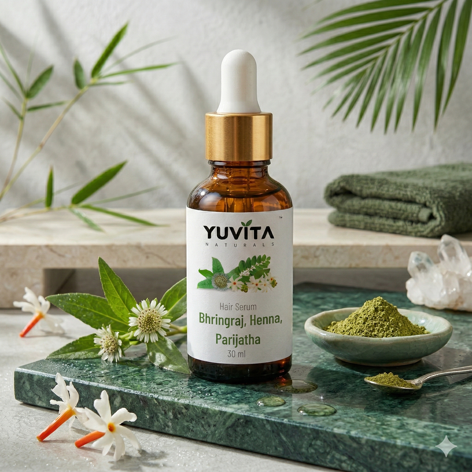 Hair Serum - Bringraj, Henna, Parijata - 1x1 - 3